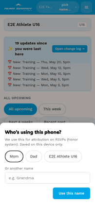 Answering an RSVP with one tap, and tapping again to clear it